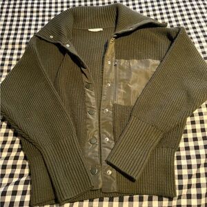 Mango Olive Knit Cardigan